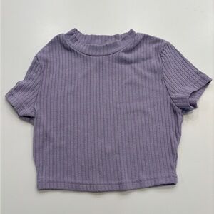 SHEIN: Lilac Short Sleeve Ribbed Top